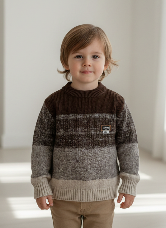 Stylish Striped High-Neck Woolen Sweater for Kids Warm & Cozy Winter Wear_kidzysmile