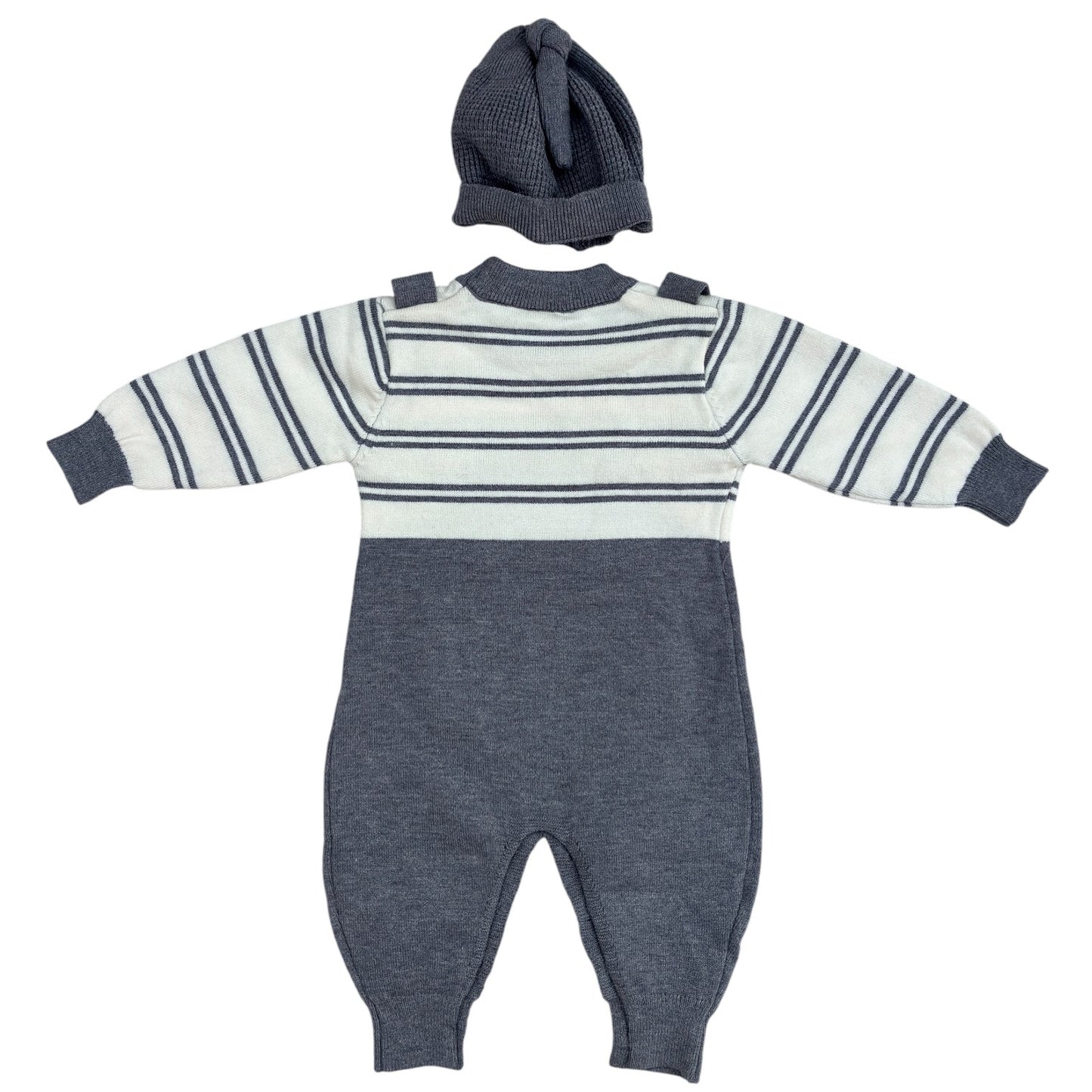 6 Lovely Lion Embroidery Knitted Baby Romper/Jumpsuit with Cap Set Soft Warm Winter Wear_kidzysmile