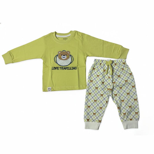 Boys Panda Embroidery Casual Co-ord Set – Yellow | Cute, Trendy & Comfortable