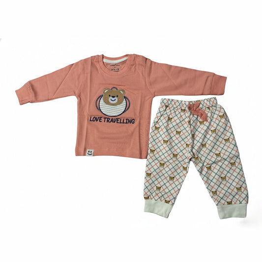 Boys Panda Embroidery Casual Co-ord Set – Pink | Cute, Trendy & Comfortable