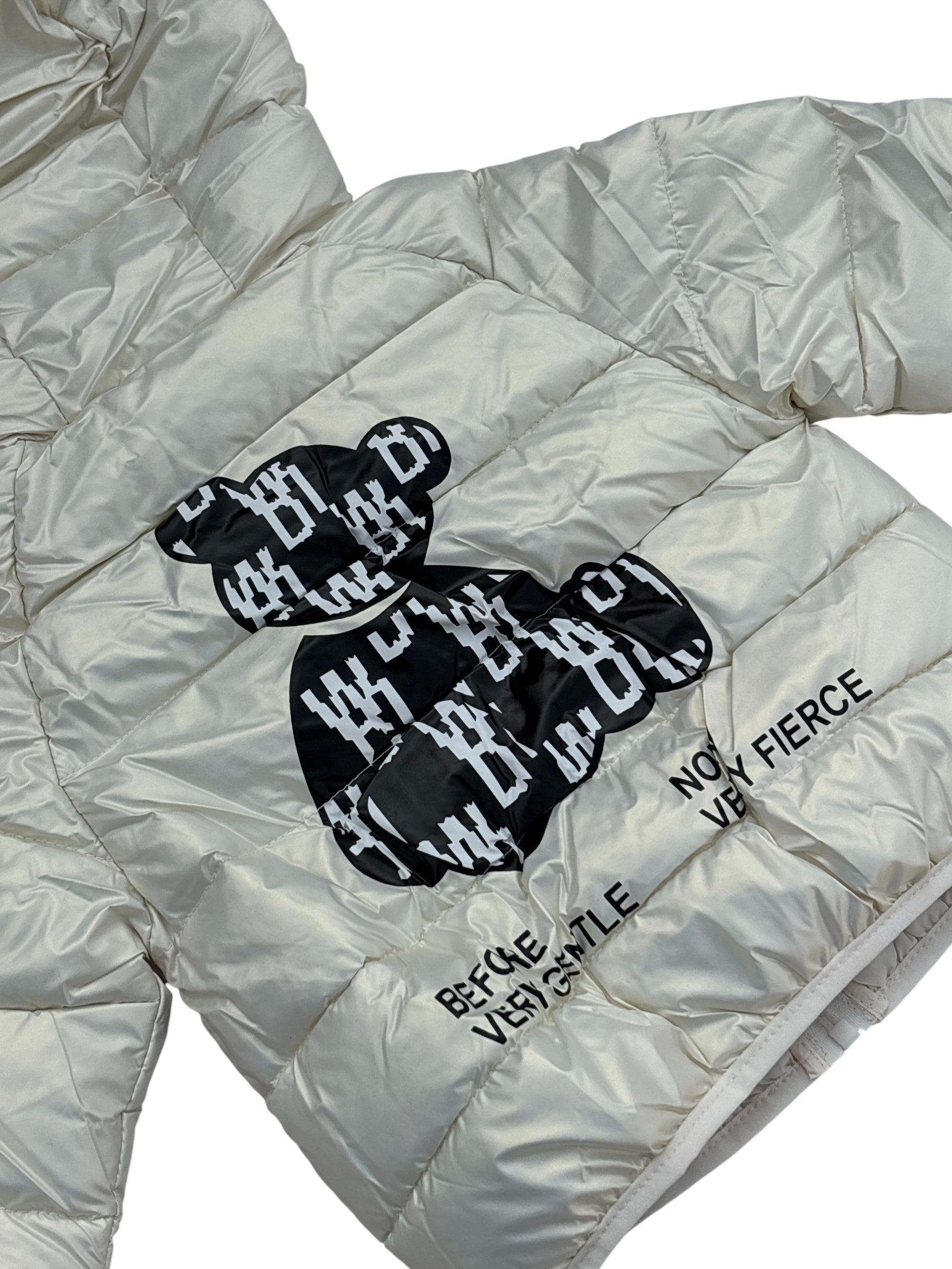 4 Boys/Girls Winter Wear Bear Hooded Puffer Jacket Ultra Soft & Warm Silver Color_kidzysmile