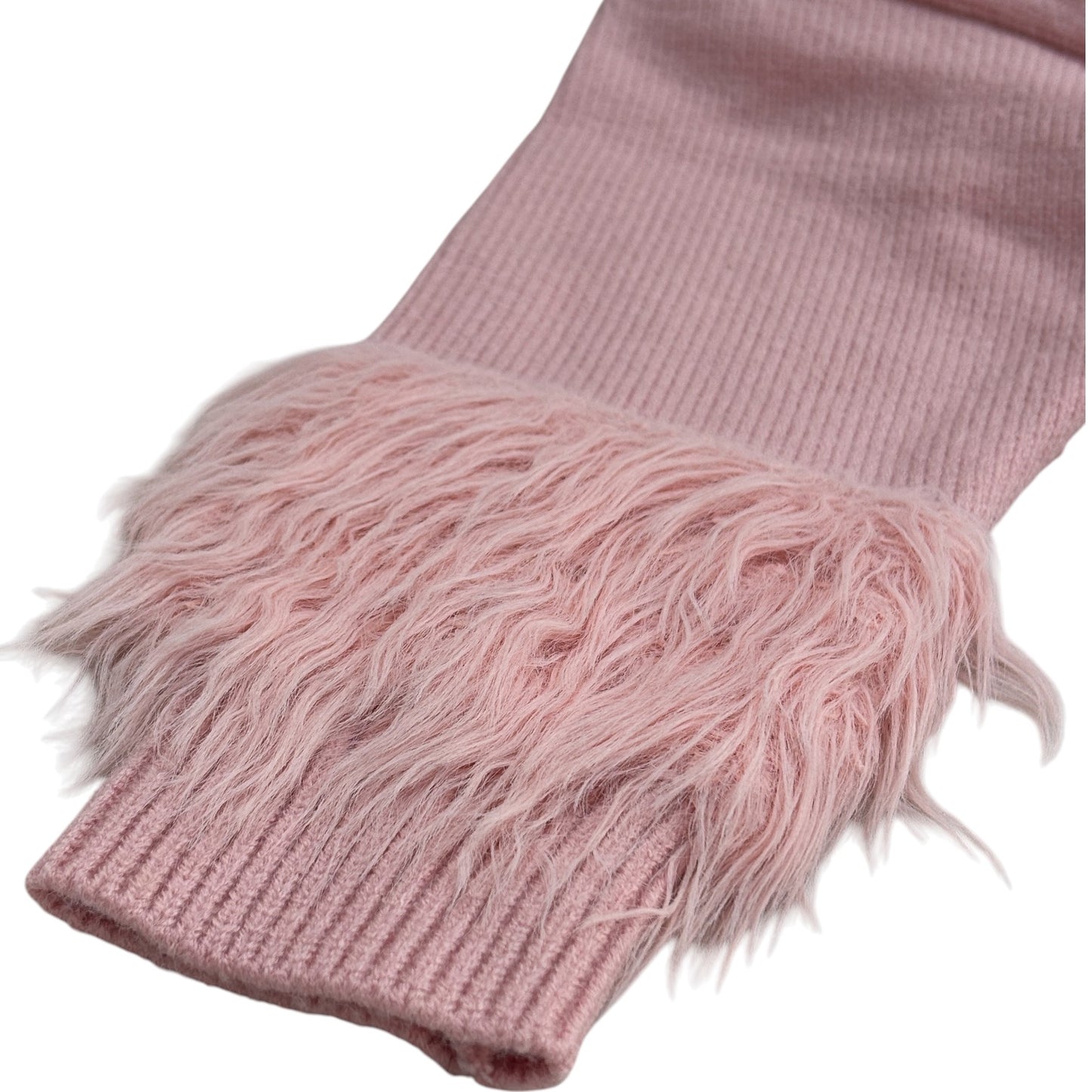 4 Girls Pink Knitted Sweater & Bell Bottom Set Fur Detail & Kitty Patch_kidzysmile