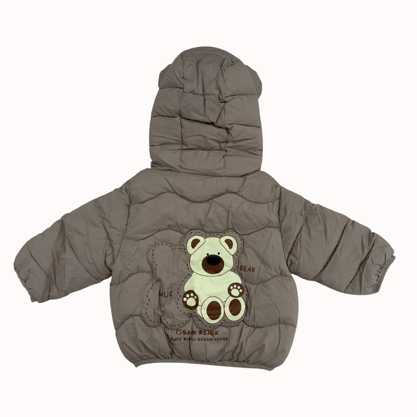 5 Boys/Girls Winter Wear Bear Hooded Puffer Jacket Ultra Soft & Warm Yellow Color_kidzysmile