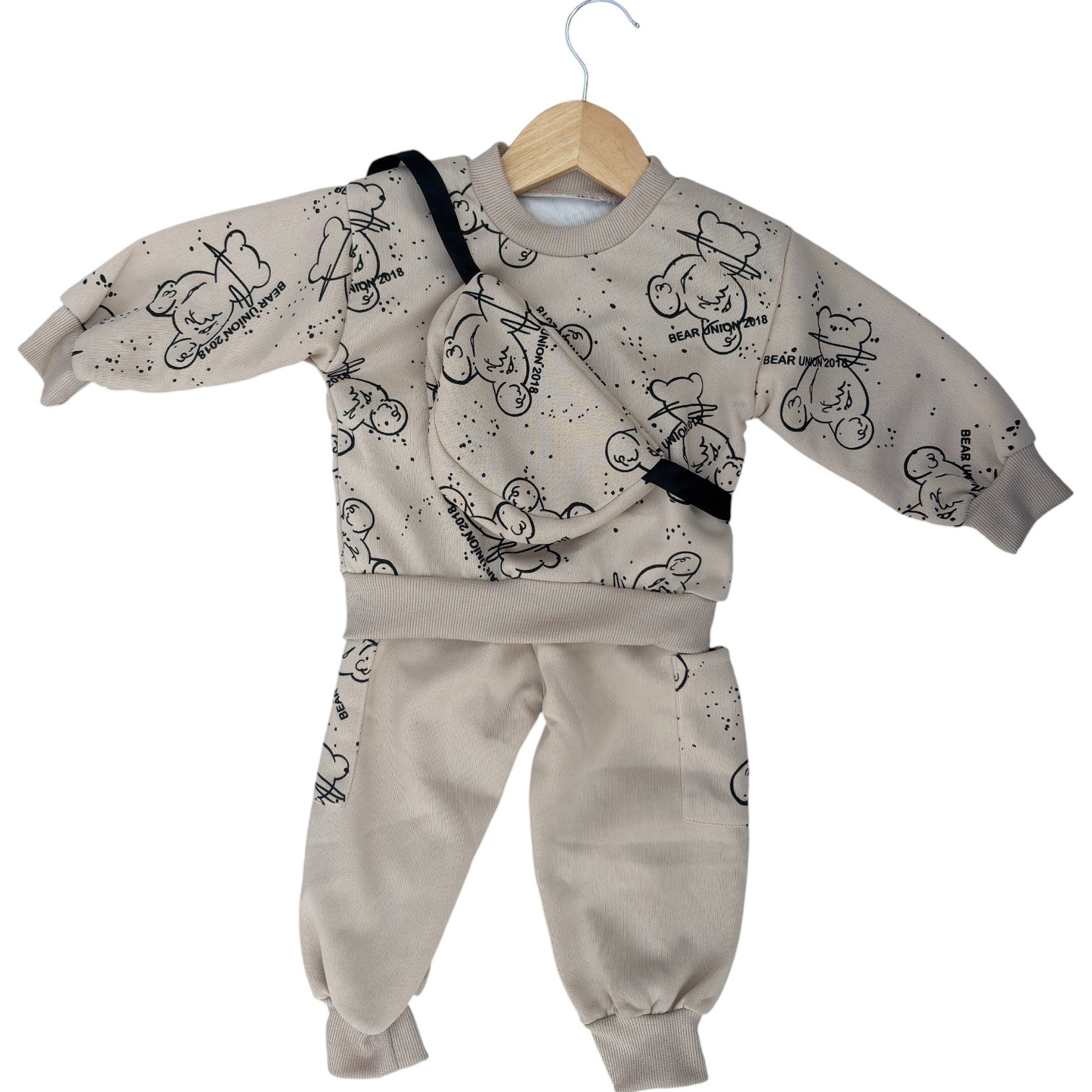 5 Cream Color Boys Sweatshirt With Joggers (1 Bag)_kidzysmile