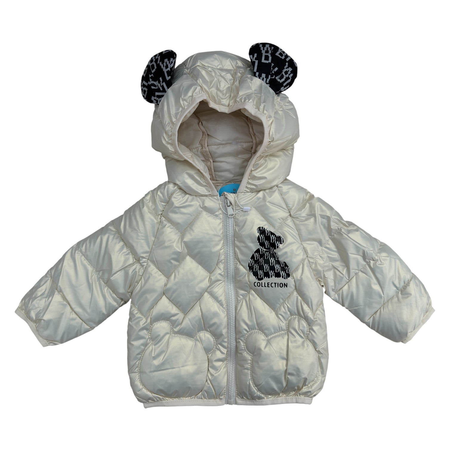6 Boys/Girls Winter Wear Bear Hooded Puffer Jacket Ultra Soft & Warm Silver Color_kidzysmile