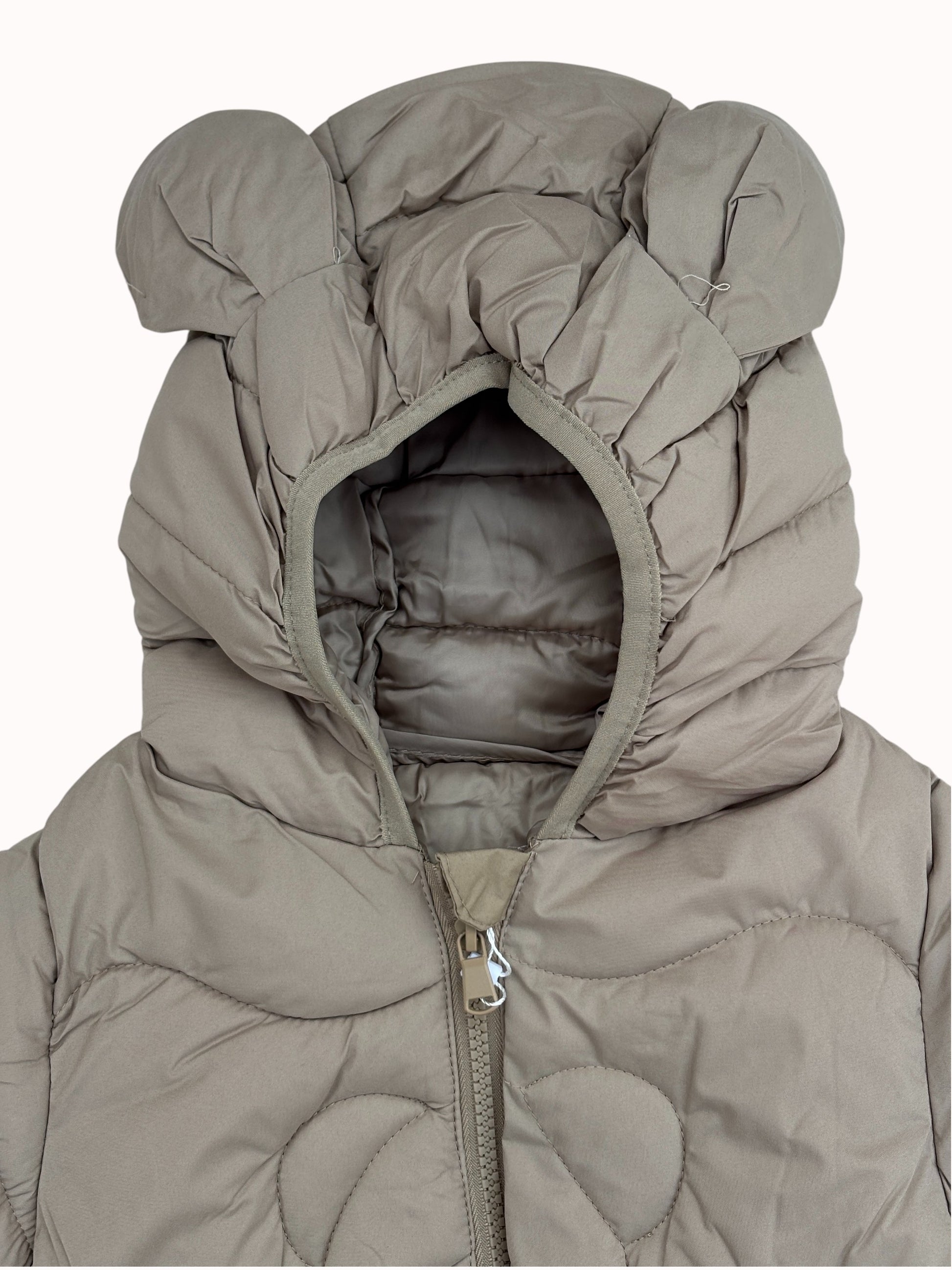 6 Boys/Girls Winter Wear Bear Hooded Puffer Jacket Ultra Soft & Warm Yellow Color_kidzysmile