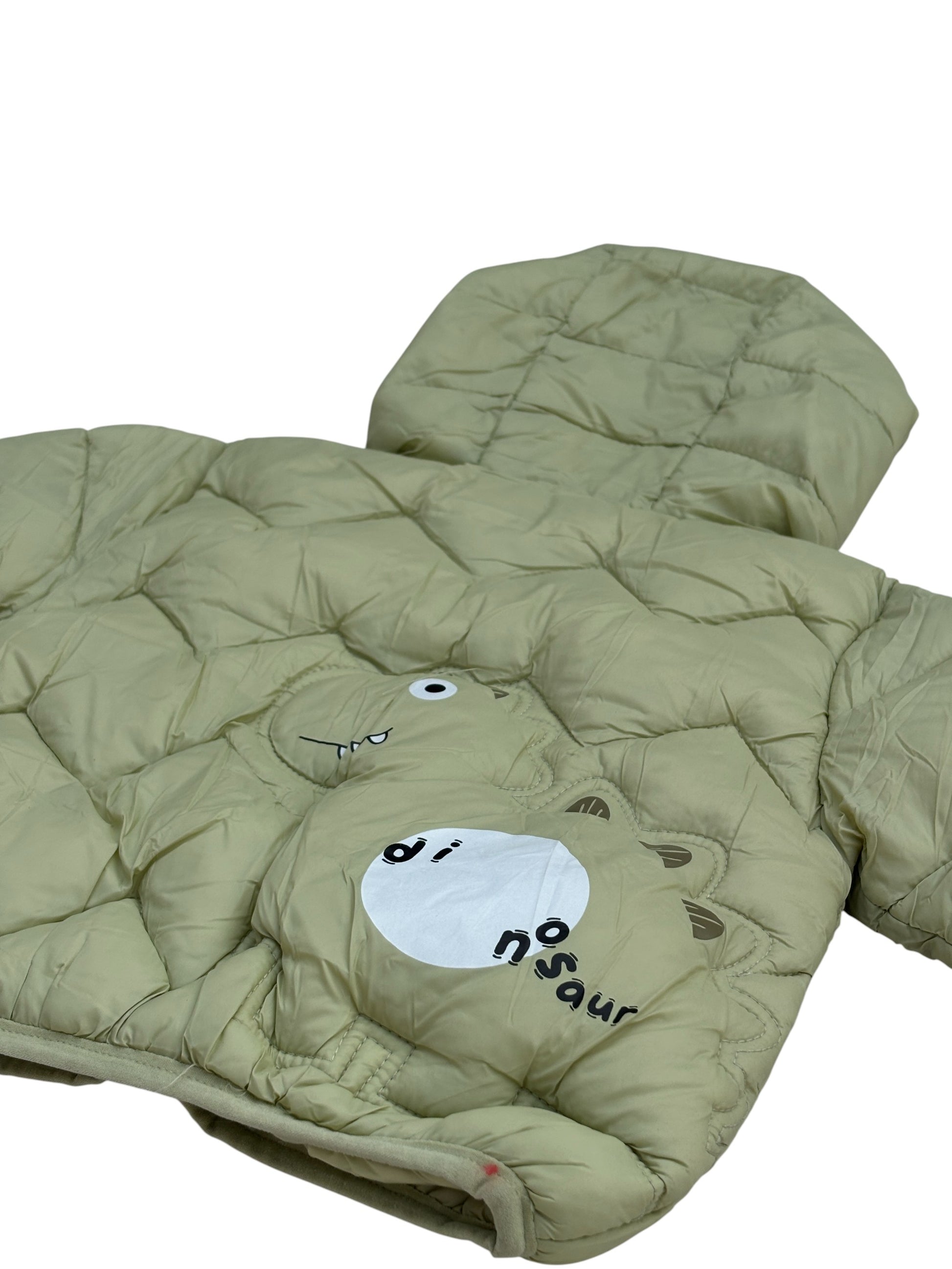 6 Boys/Girls Winter Wear Dinosaur Hooded Puffer Jacket Ultra Soft & Warm Light Green Color_kidzysmile