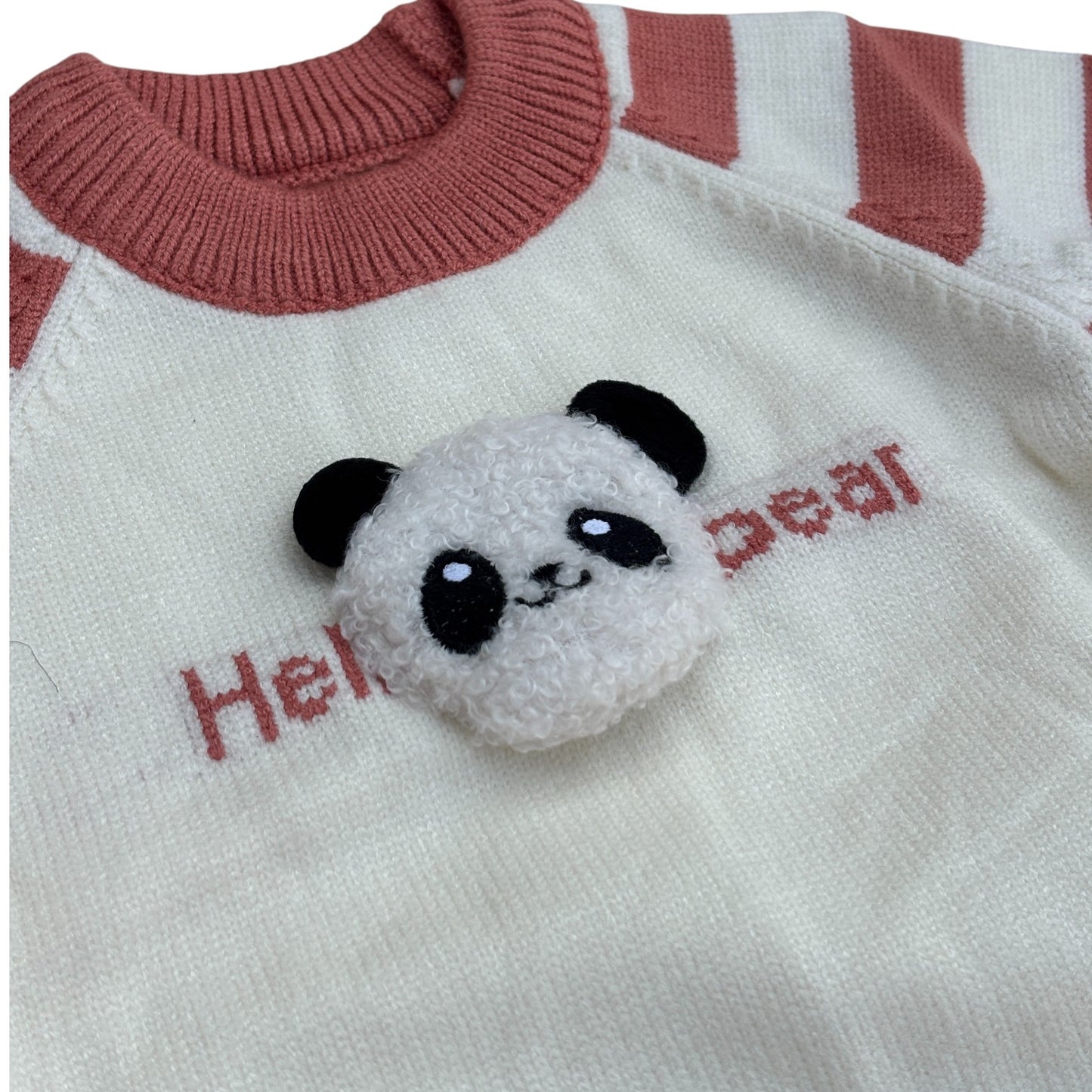 6 Cute Panda Applique Baby Winter Sweater & Pyjama Set  Knitte  Woolen Dress for Newborns & Toddlers_kidzysmile