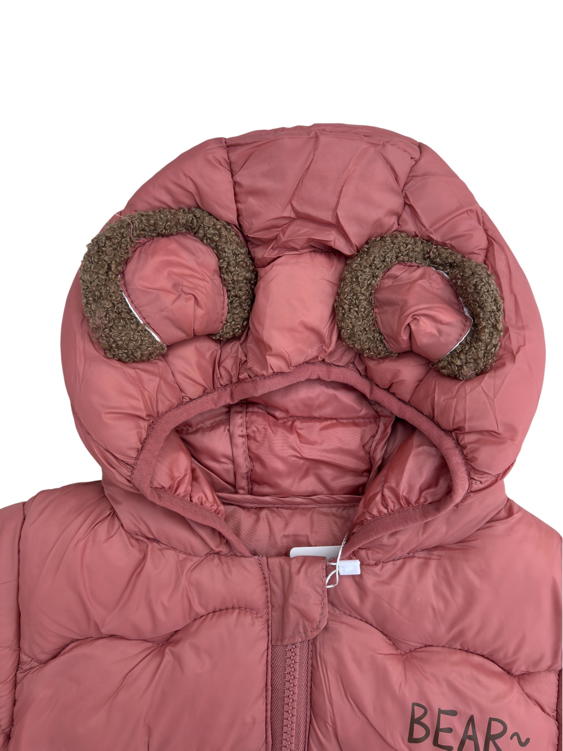 7 Boys/Girls Winter Wear Bear Hooded Puffer Jacket Ultra Soft & Warm Pink Color_kidzysmile