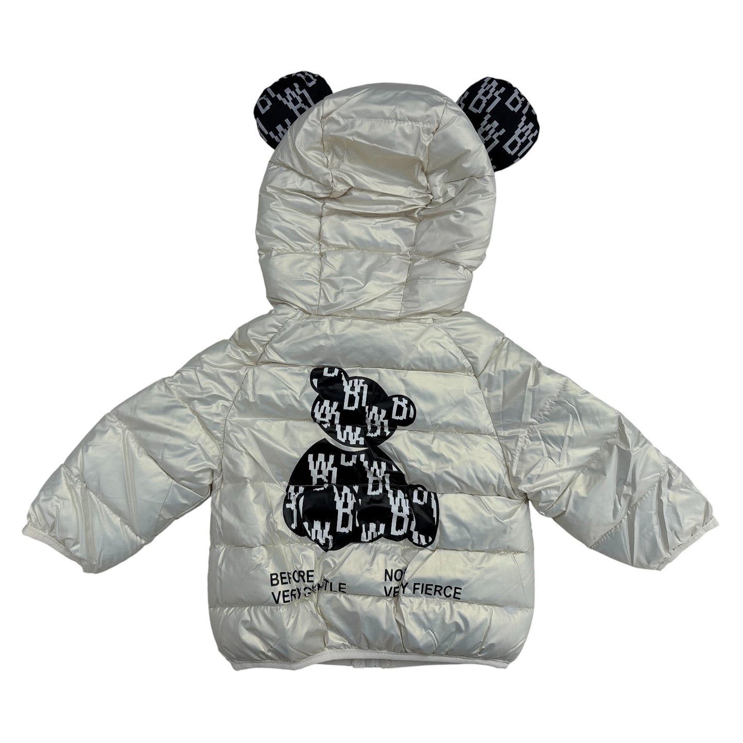 7 Boys/Girls Winter Wear Bear Hooded Puffer Jacket Ultra Soft & Warm Silver Color_kidzysmile