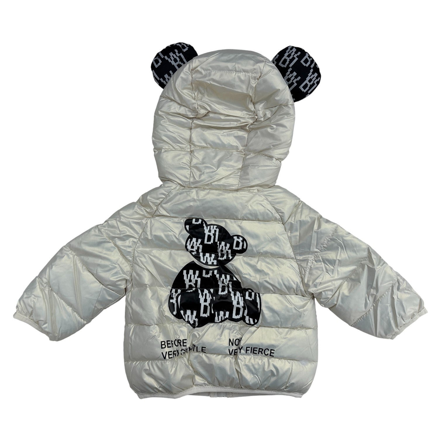 7 Boys/Girls Winter Wear Bear Hooded Puffer Jacket Ultra Soft & Warm Silver Color_kidzysmile