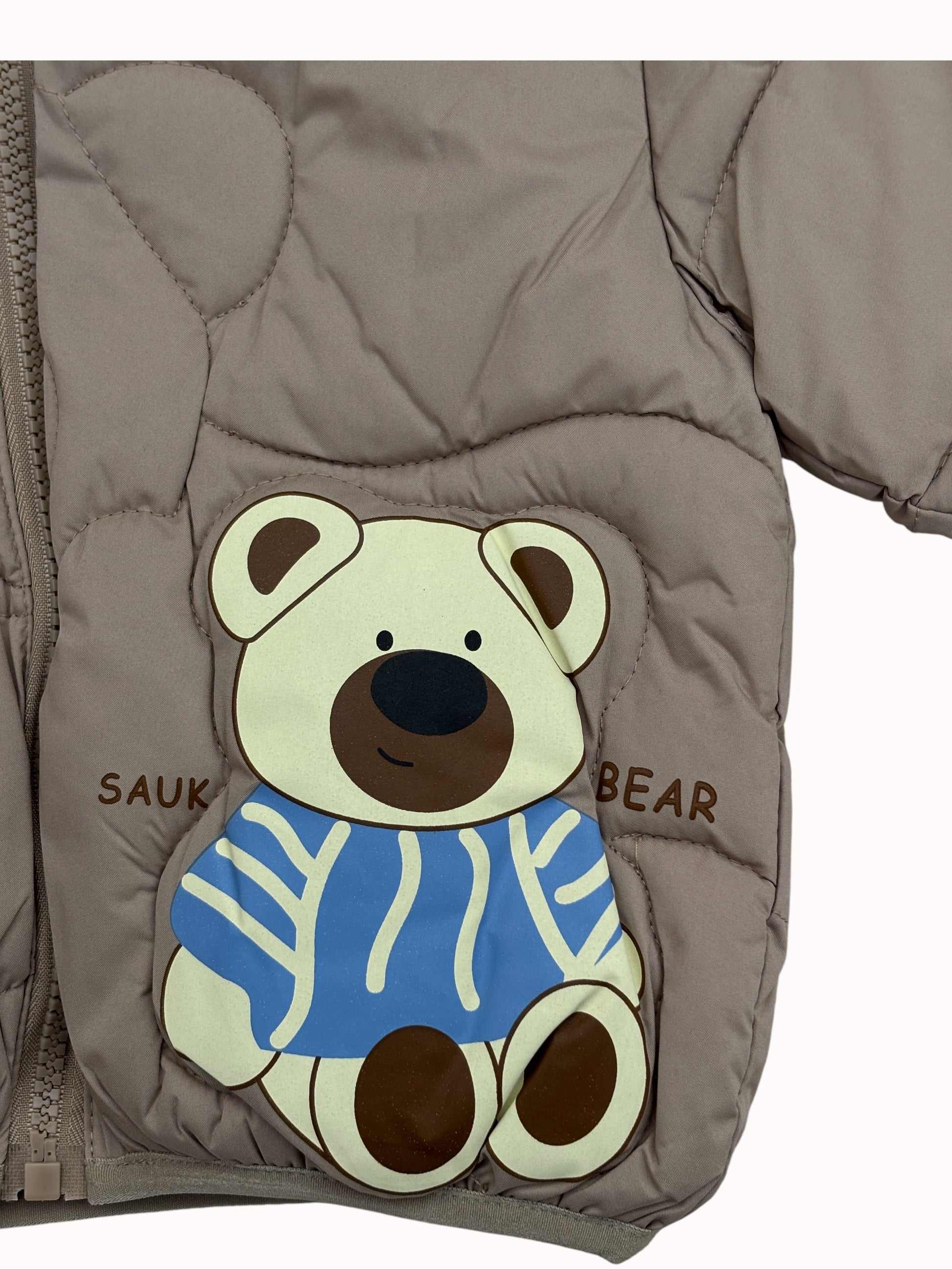 7 Boys/Girls Winter Wear Bear Hooded Puffer Jacket Ultra Soft & Warm Yellow Color_kidzysmile