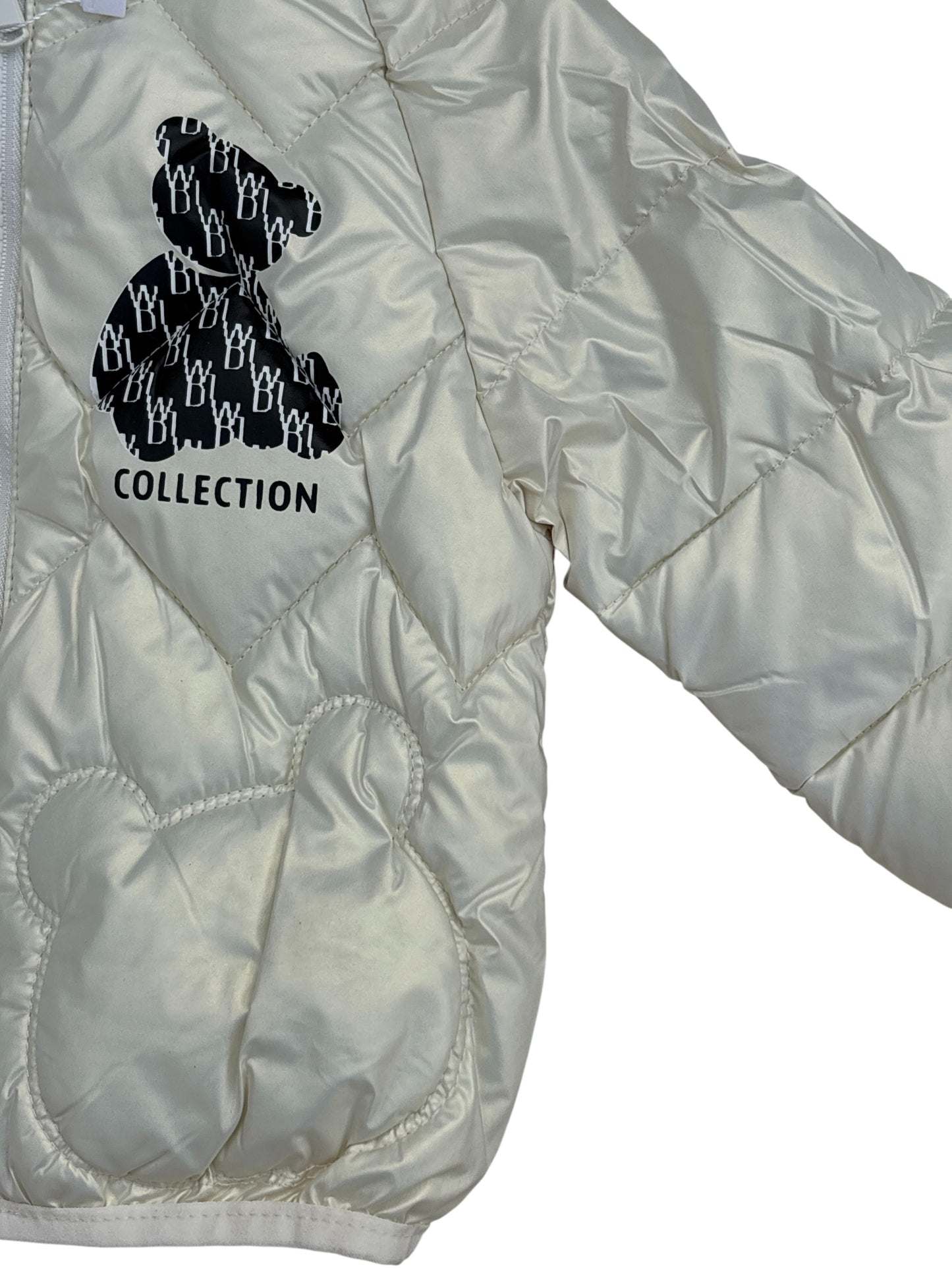 8 Boys/Girls Winter Wear Bear Hooded Puffer Jacket Ultra Soft & Warm Silver Color_kidzysmile