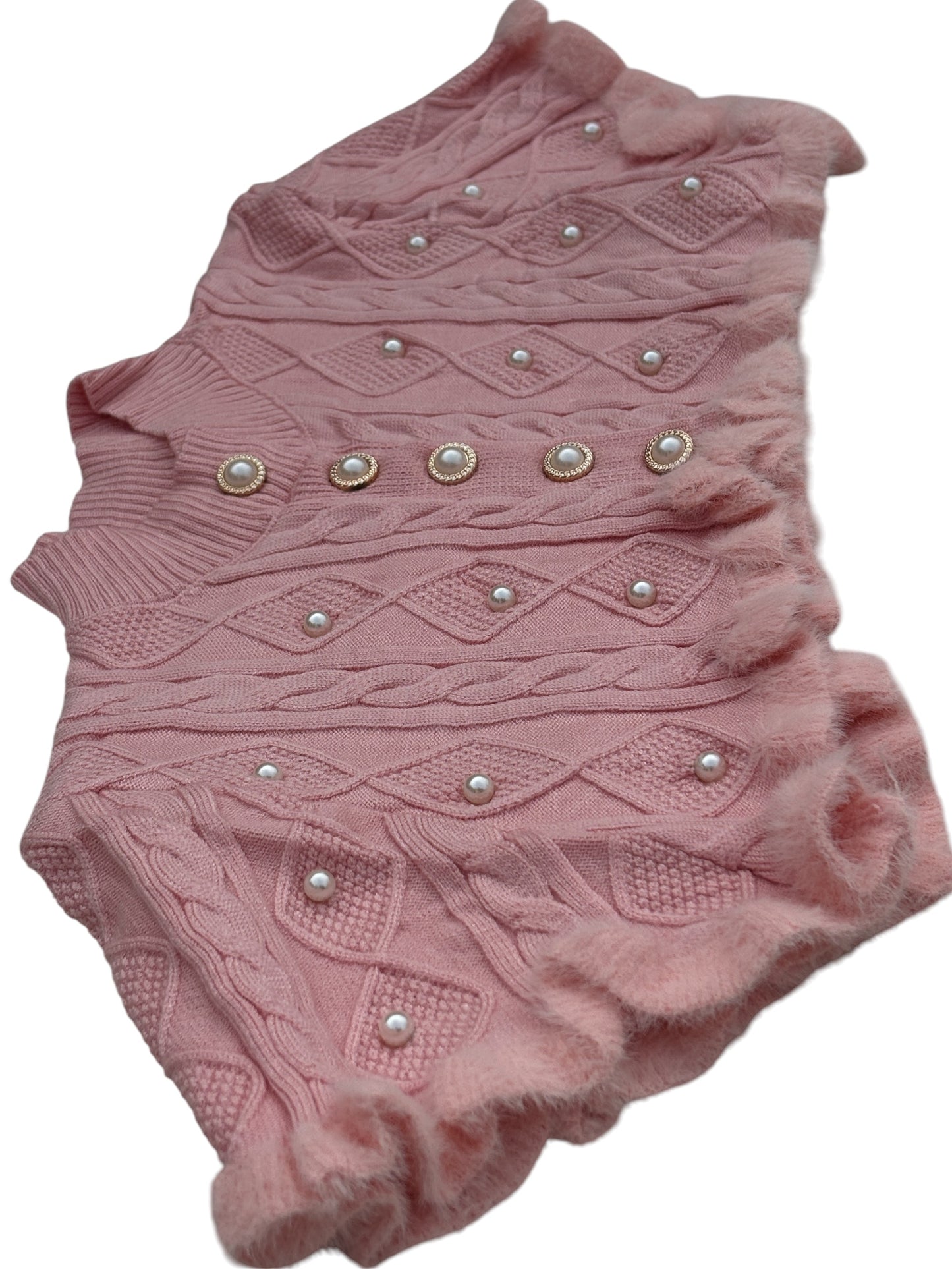 8 Girls Winter Wear Knitted Set Rainbow Fuzzy Fringe Sweater_kidzysmile