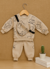 Cream Color Boys Sweatshirt With Joggers (1 Bag)